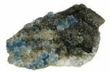Blue Cubic Fluorite on Smoky Quartz - China #163163-2